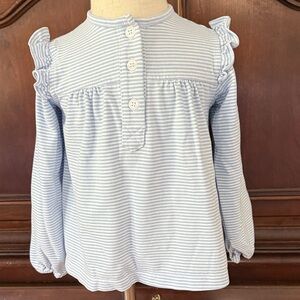 PEGGY GREEN Striped Baby Top with Ruffle detail Long sleeve